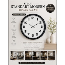 Siyah 52 Cm Metal Standart Model Duvar Saati