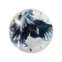 Avcı Kara Kartal Akarlı Duvar Saati (408137008) Çok Renkli