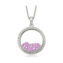 Pembe Taşlı Gümüş Halka Kolye Sınkl04 Altınsepeti