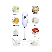 Pilli Mini Mixer Kahve Süt Köpürtücü Karıştırıcı Cappuccino Mixer Paslanmaz Çelik Diğer