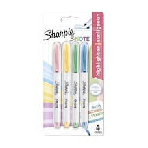 Sharpie S-note Fosforlu İşaretleme Kalemi, 4'lü Blister, Karışık 124-Pembe