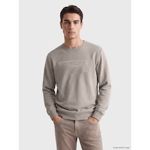 Lcwaıkıkı Classic Bej Bisiklet Yaka Baskılı Kalın Erkek Sweatshirt