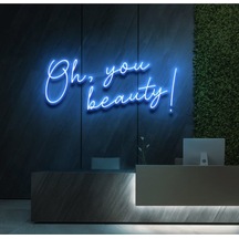 Twins Led Oh,you Beauty Yazılı Neon Tabela Buzmavisi Model:model:32293366 Buz Mavisi