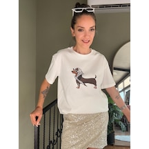 Ali Butik Ekru Leodog Baskılı Tişört