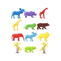 Toy Play 12 Parça Renkli Mini Vahşi Hayvanlar Figür Seti 4-6 Cm Sku669