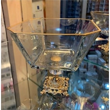 Atabey Home Metal Döküm Ayaklı Gold Detaylı Salata Kasesi Lav Krn299