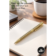 10 Adet Tükenmez Kalem Alk4081 Tekli 14 Cm Uzunluk, Ofis Ve Okul İçin Ballpoint Pen 1