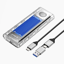 Orico Tcm2-u4 Thunderbolt 4 40gbps, Max. 4tb 2230/2280 M.2 Nvme Desteği, Led Gösterge, Dahili Fanlı, Şeffaf Şık Tasarım, Kolay Kurulum Tak Çalıştır, Type-c Disk Kutusu Tcm2-u4