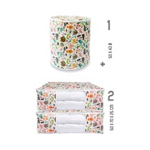 Vedsey 3'lü Set 50x70x25 - 50x45 Çocuk Hayvan Baskılı Organizer Düzenleyici Set Çok Renkli
