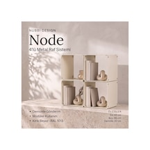 Node 4 Lü Modüler Metal Komodin Açık Raflı Küp Tasarım Başucu Sehpası Krem - 940098009 Krem