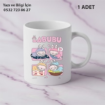 Labubu Kaliteli Porselen İsim Yazılabilir Premium Hediyelik Baskılı Kupa Bardak Doğum Günü Hediyesi Beyaz