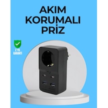 Termal Korumalı Priz Otomatik Çocuk Kilidi 4 Usb Type C 1