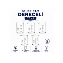 Beher Cam Dereceli 25 Ml 5 Adet