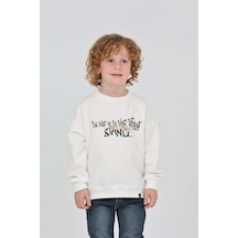 Toontoy Kids Toontoy Erkek Çocuk Tnty Design Baskılı Sweatshirt Ekru
