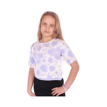 Toontoy Kids Toontoy Kız Çocuk Im Fıne Nakışlı Batik Tişört Mavi