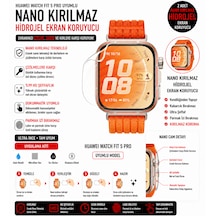 Huawei Watch Fit 5 Pro Uyumlu Nano Jel Ekran Koruyucu 2 Adet Güçlendirilmiş Darbe Emici Tpu