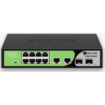 Bdcom S1500-8p2g2s 8 Port Gigabit Poe 2 Port Gigabit Rj45 2 Port Gigabit Sfp 90w Yönetilemez Poe Switch