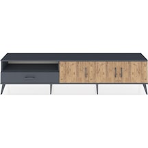Arges Tv Ünitesi 3 Raflı Tek Çekmeceli 3 Kapaklı 220x30x51 Antrasit-çam/antrasit Atlas Çam/antrasıt - Antrasıt