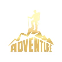 Adventure Dağcı Sticker 17x17 Cm Gold