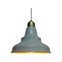 Retro Metal Sarkıt Avize Rustik Tekli Sarkıt Beyaz Gold Duylu Caf (536636597)