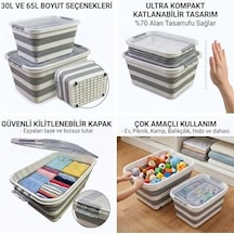 Tekerlekli Katlanabilir Saklama Kutusu, Kilitli Kapaklı, 30l Ve 65l Seçeneği, Çok Amaçlı Organizasyon Konteyneri 30 Lt