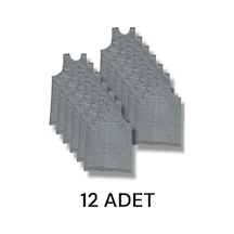 Askılı Erkek Atlet Pamuklu 12'li Paket Gri