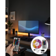 Rgb Şerit Led 5 Metre 12v 5050 Smd Uzaktan Kumandalı Uczz5mtvled-4 Çok Renkli