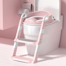 Pembe Merdivenli Çocuk Klozet Tuvalet Eğitimi Aparatı Çok renkli
