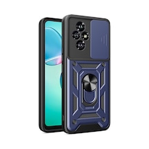 Zore Honor 200 Uyumlu Kılıf Magnetik Standlı Kamera Korumalı Nvth Sürgülü Vega Kapak-mavi
