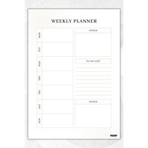 Haftalık Planlayıcı - A4 Ebat Yapılacaklar - 30 Yaprak - Weekly Planner - 0674 Çok Renkli