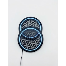20cm Buz Mavisi Neon Ledli Hoparlör Kapağı