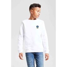 Tshirthane Hp Ravenclaw Amblem Baskılı Unisex Çocuk Beyaz Sweatshirt