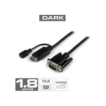 Dark DK HD AHDMIXVGAL180 1.8m HDMI - VGA Güç Destekli Kablo