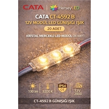 Ct-4592 20adet 12v Modul Led Günışığı Işık 2 Watt Kristal Mercekli Led Modul 20 Adet Ct-4592 B Günışığı