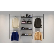 Dekoratif Askılıklı Raf Sistemi & Duvara Monte Ev Rafı & Çanta Raf Sistemi Metal