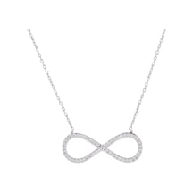 Sonsuzluk Model Zirkon Taşlı 925 Ayar Gümüş Kadın Kolye