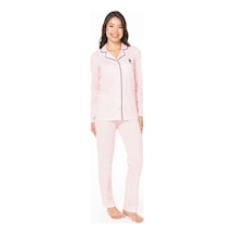 U.s Polo Assn. 20138 Kadın Uzun Kollu Gömlek Pijama Takım-pembe Pembe