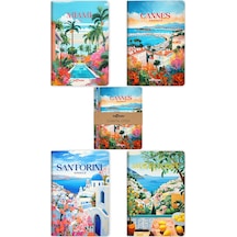 4'lü Coastal Cıtıes Defter Seti Çizgisiz 13x20