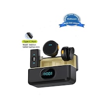 Vtn-004 2 Adet Profesyonel Kablosuz Yaka Mikrofonu Typce Uyumlu Manyetik Klipsli