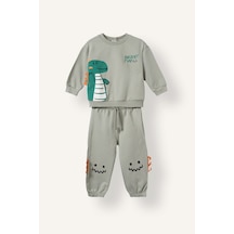 Defacto Timsah Baskılı Ve Aplike Detaylı 2li Sweatshirt Takım Erkek Bebek I3754a526wnkh434 Haki-kh434
