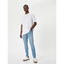 Koton Skinny Fit Kot Pantolon - Michael Jean Açık İndigo 4sam40027nd