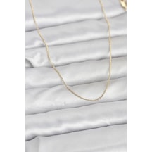 Ceylan Adam Cm 14k Gold Renk İnce Top Zincirli 60 Cm Kadın Kolye Çok Renkli
