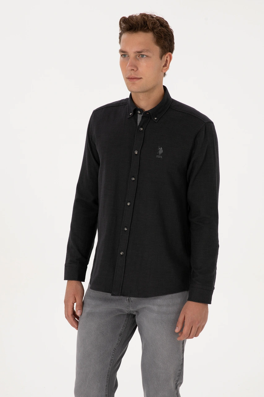 U.s. Polo Assn. Erkek Siyah Gömlek Desenli 50308473-vr046 Siyah