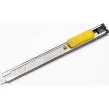 Busstier Mini Maket Bıçağı 9 Mm 0.4 Mm, Metal Gövdeli, Kırılabilir İnce Uçlu, Otomatik Kilitlemeli, Pratik El Aleti, Kağıt Karton Hobi Ve Ofis Kesim Bıçağı