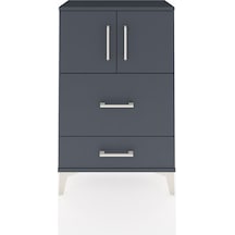 Arges Komodin Tek Raflı 2 Çekmeceli 2 Kapaklı 60x30x96 Antrasit-antrasit Antrasit