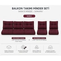 3-1-1 Fermuarlı Balkon Minderi-leke Tutmaz - İçidolu Minder Bordo