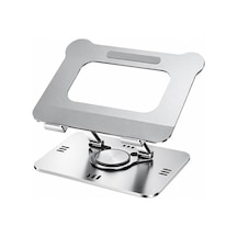 Stant Çelik Standı Ergonomik Bilgisayar Yükseltici Her Açıda Ayarlanabilir Stand Tüm Boyutlarda Notebook Uyumlu Notebook Standı Bilgisayar Stant L-008 - Gri