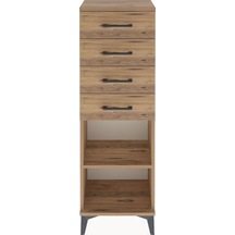 Arges Dolap Tek Raflı 4 Çekmeceli 44x30x134 Çam-çam Atlas Çam