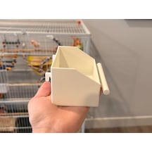 Bezos 3d Baskı Kuş Kafesi Banyo Ve Yemlik Kabı Geniş Kuş Kafesi Su Kabı Kanarya Muhabbet Kuşu Kabı Beyaz Bzstk