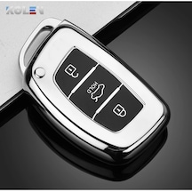 Hyundai Uyumlu İ30 Sustasız Anahtar Kılıfı Gümüş Renk